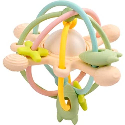 NEDOYA Baby Teething Toy with Rattle, Baby Teether Toys Silicone, Sensory Teether Toy for Toddlers 3-12 Months, BPA Free Chew Toy for Infants