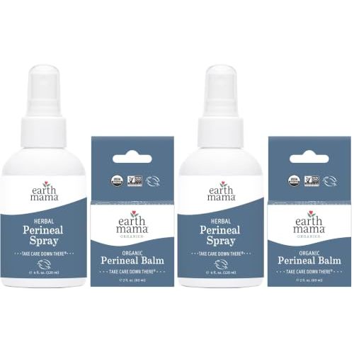 Earth Mama Postpartum Recovery Kit | Take Care Down There® with Organic Perineal Balm & Herbal Perineal Spray, 2-Piece Set (Pack of 2)