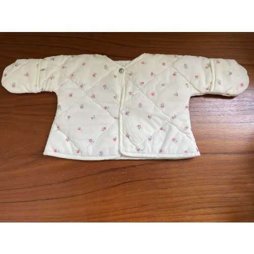 Vintage Baby Floral Quilted Jacket with Mittens