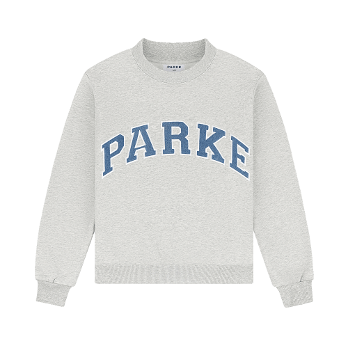 Vintage Denim Varsity Mockneck - Classic Grey + Vintage Denim