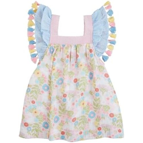 Mud Pie Baby-Girls Mud Pie Tassel Gauze Bunny Dress