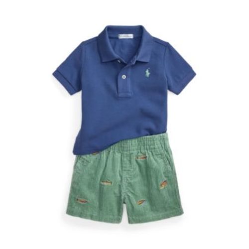 Baby Boys' Mesh Polo Shirt and Shorts, 2-Piece Set