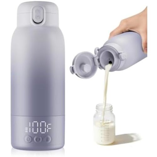 Portable Bottle Warmer for Travel, Baby Milk Warmer with Fast Heating & Long Battery Life, 17 Ounces Large Capacity Bottle Warmer with Long-Lasting Keep Warm Function