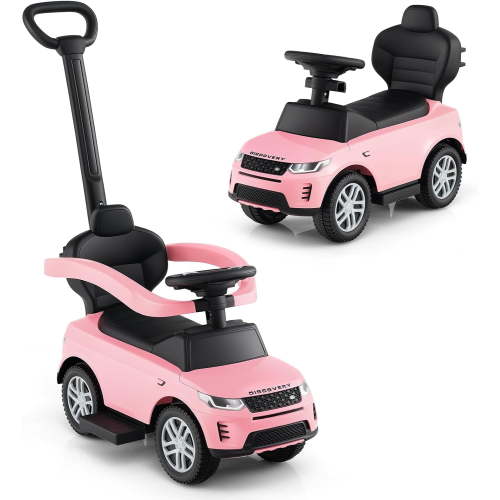 Licensed Land Rover Push Car for Toddlers by OLAKIDS, 3 in 1 Baby Stroller Sliding Walking Car with Parent Control Handle, Horn, Storage, Foot-to-Floor Ride on Toys for Boys Girls