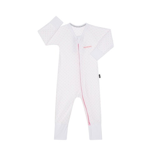 Bonds Wondersuit Poodle Pink Spot White | Baby Onesies | Baby Bunting AU