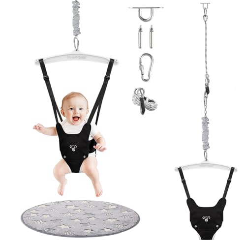 G TALECO GEAR Baby Jumper with a Ceiling Hook for Infant & Toddlers with Adjustable Chain, Bouncers for Indoor/Outdoor, Baby Doorway Jumper with Soft Rug