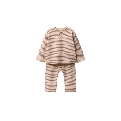 STRIPED T-SHIRT AND JOGGER PANTS SET - taupe brown | ZARA United States