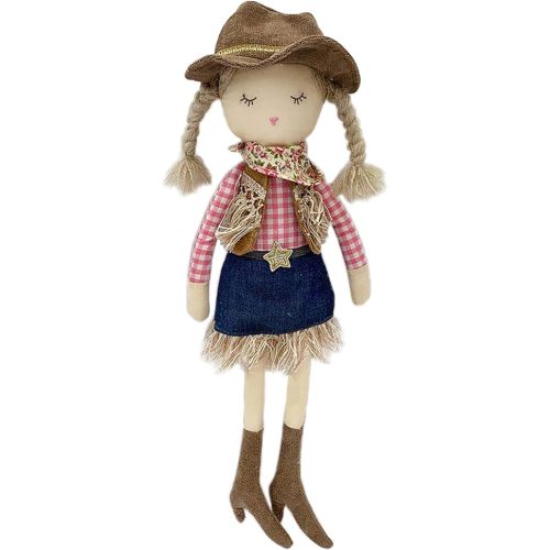MON AMI Clementine The Cowgirl Doll – 15 Inches | Soft & Elegant Plush Stuffed Doll | Use as Toy or Room Decor for Kids of All Ages | Adorable Huggable Plush for All Ages