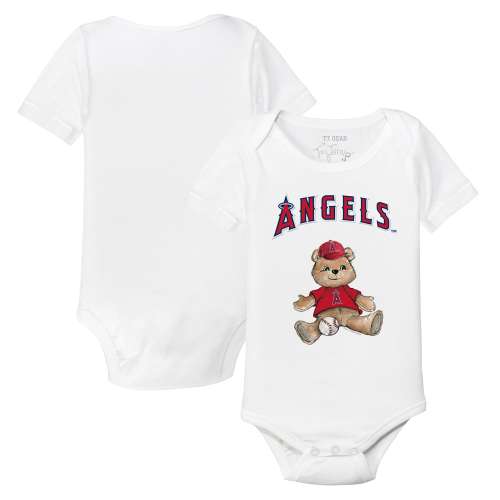 Infant Los Angeles Angels Tiny Turnip White Teddy Boy Bodysuit