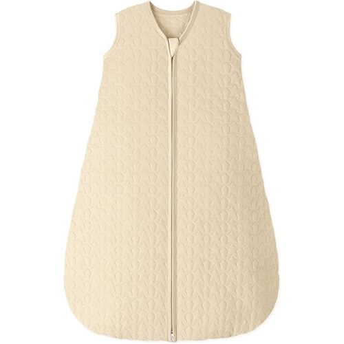 Baby Sleep Sack 6-12 Months 1.0 Tog Baby Wearable Blanket Cotton Sleeping Sack Quilted Baby Sleep Bag with 2-Way Zipper for Infant Newborn Yellow