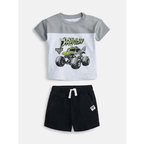 Monster Jam Baby Boys Graphic Tee and Matching Shorts Set, 2-Piece, Sizes 0/3M-24M