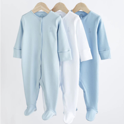 0-3 months Sleepsuits Blue 3 Pack