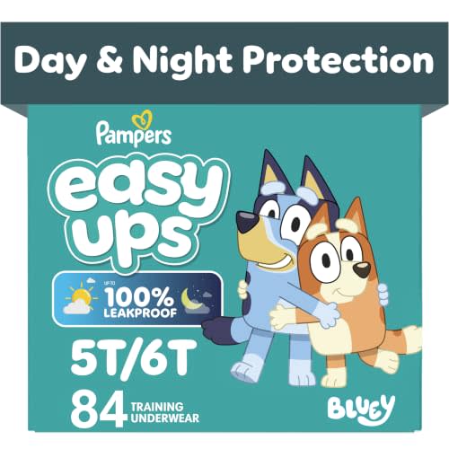 Pampers Training Pants - Easy Ups Boys & Girls Bluey - Size 5T-6T, 84 Count, Children's Potty Underwear (Packaging May Vary)