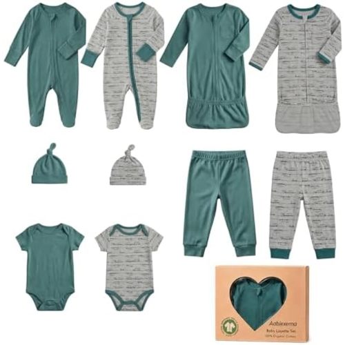 Aablexema Organic Cotton Unisex Baby Layette Registry Clothes Set