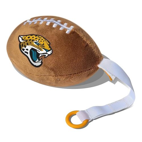 Jacksonville Jaguars Plush Football Pacifier Holder by Smilo - Officially Licensed NFL Soother Holder - Soft Plush Toy and Dummy Holder - Fits Any Pacifier - Stroller Accessory & Newborn Essential