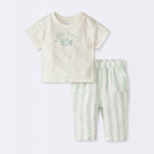 Baby Boys' Fresh Catch T-Shirt & Pants Set - Cloud Island™ Off-White 0-3M