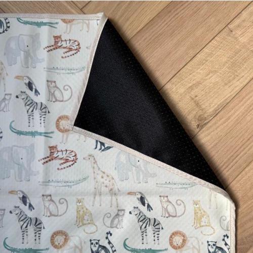 Wipeable Splash Mat - Zoo Print