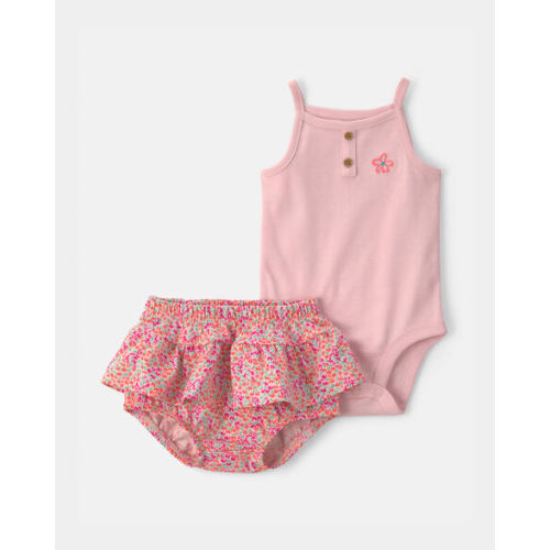 Baby Girl 2-Piece Floral Sleeveless Top & Short Set - Pink | Carter's