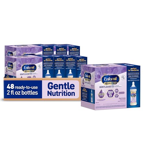 Enfamil NeuroPro Gentlease Ready-to-Feed Baby Formula, 2 Fl Oz, 48 CT | For Easing Fussiness,Crying, Gas, Spit-up in 24Hrs, Smaller Proteins for Easy Digestion, Brain Supporting DHA,Prebiotic Blend