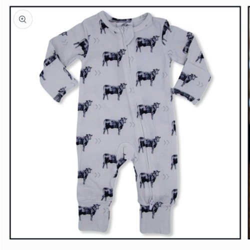 Gray Angus Folding Feet Jammies – Cowkid Clothing Company