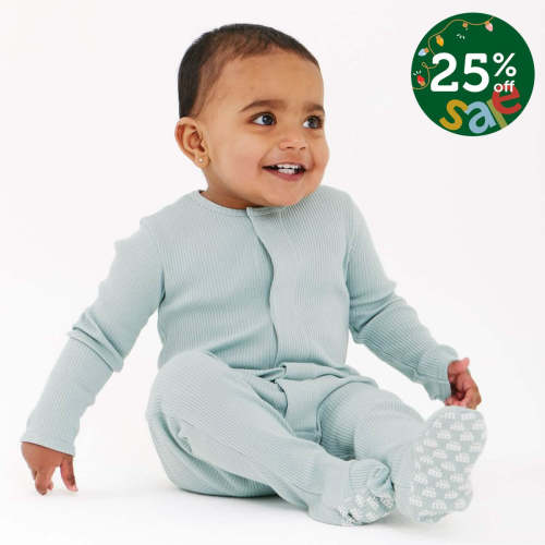 mist ribbed cotton magnetic parent favorite footie – Magnetic Me