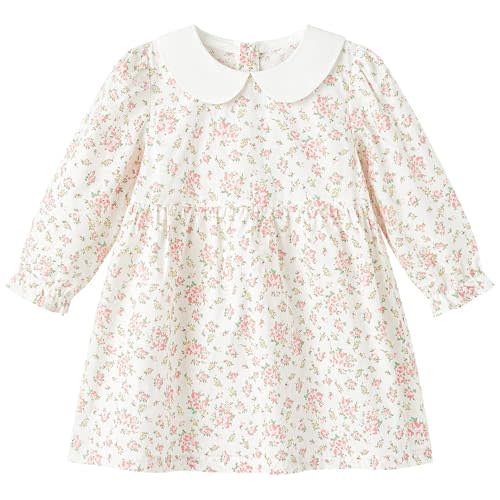 pureborn Baby Toddler Girl Dress Short and Long Sleeve Cotton Playwear Dresses 0-6T