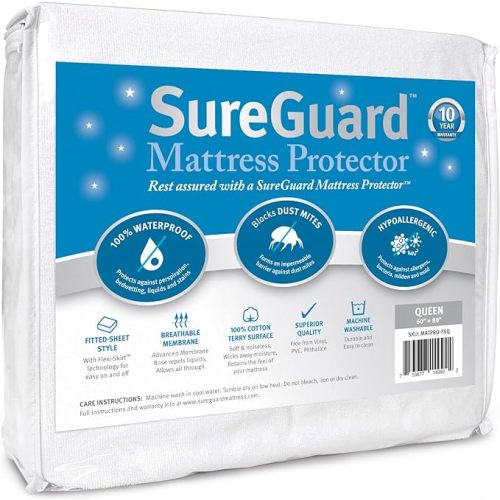 SureGuard Waterproof Mattress Protector, Crib Size Mattress Cover