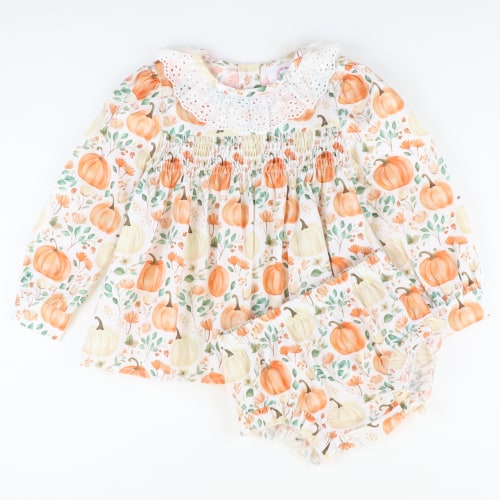 Eyelet Ruffle Set - Autumn Pumpkins