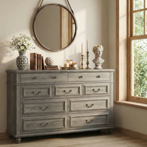 Alcott Hill® Eilam Solid and Manufactured Wood 9-Drawer Dresser & Reviews | Wayfair