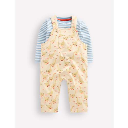 Jersey Overalls Set-Ecru Geese