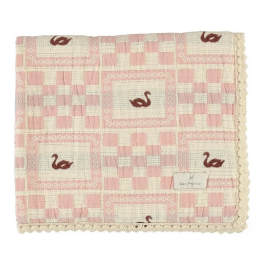 Swan Organic Cotton Blanket | Pink