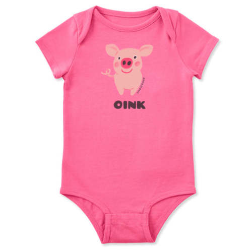 Infant Oink Pig Short Sleeve Crusher Baby Bodysuit