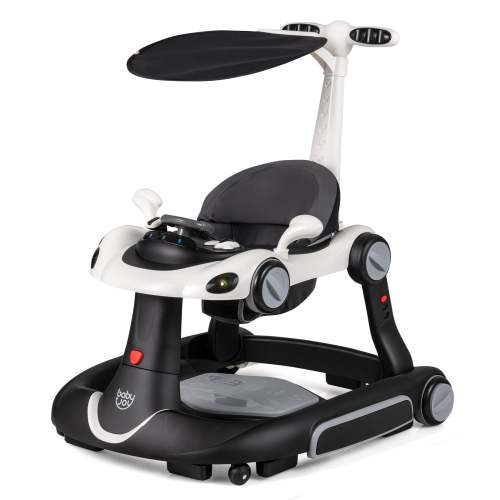 6-in-1 Baby Walker with Canopy Portable Activity Center Bouncer Rocker Combo with Music