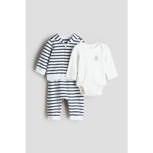 3-piece Cotton Set, 0-3M