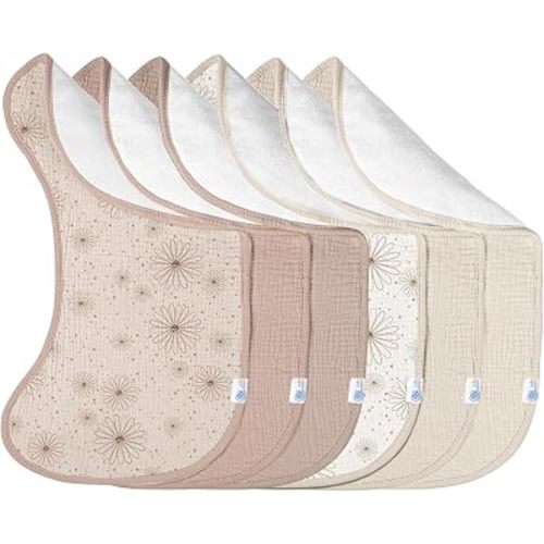 lulumoon Muslin Burp Cloths Baby: 100% Cotton Soft & Absorbent for Spit-Up