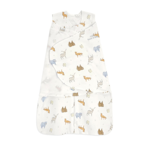 HALO 100% Cotton Sleepsack Swaddle, 3-Way Adjustable Wearable Blanket, TOG 1.5, Forest Friends, Small, 3-6 Months