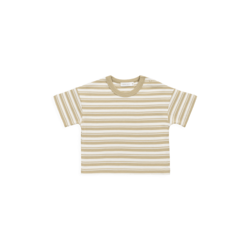 Pima Cotton Wesley Tee - Double Stripe Hay/Cloud – Jamie Kay USA