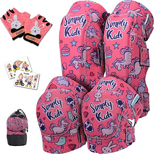 Soft-Style Kids Knee and Elbow Pads with Bike Gloves, Flexible Impact-Resistant Gear for Ages 2-11, Designed for Balance Bikes, Roller-Skating, and Skateboarding
