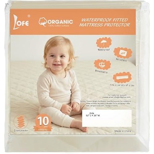 Organic Crib Mattress Protector - Top&Side 100% Waterproof Protector