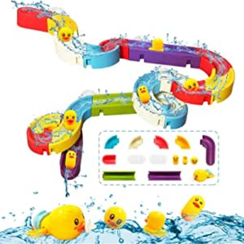 Amazon.com: Bath Toys for Kids Ages 4-8, Wall Bathtub Toy Slide for Toddlers 3 4 5 6 Years, Baby Bath Toys with Wind-Up Duck, 35 PCS Slide Shower Tracks Water Toys Gifts for Boys Girls : Toys & Games