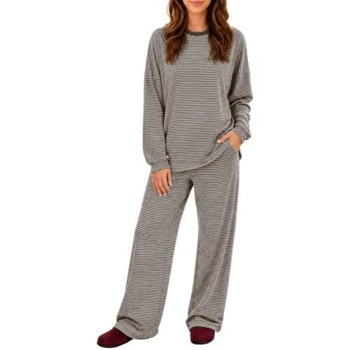 Sexyasasii Women's 2 Piece Striped Lounge Set Maternity Pajama Sets