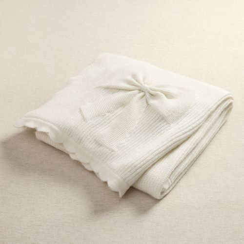 LoveShackFancy Knit Bow Throw