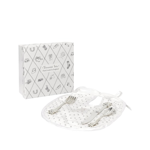 English Trousseau Kids Cutlery and Bib Set