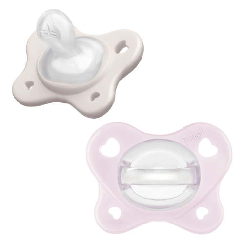 Chicco PhysioForma Dual Soft Pacifier Pearl/Ballet Slipper 2-6m 2pk, New