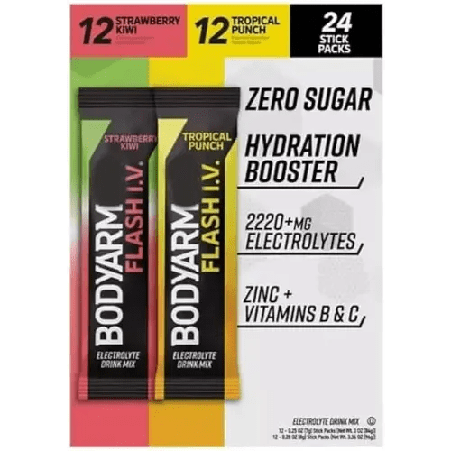 Body-Armour Flash IV Electrolyte Powder Sticks Variety Pack 24 pk.
