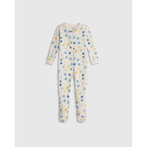 100% Organic Cotton Footie Pajama in Celestial Dreams Cream