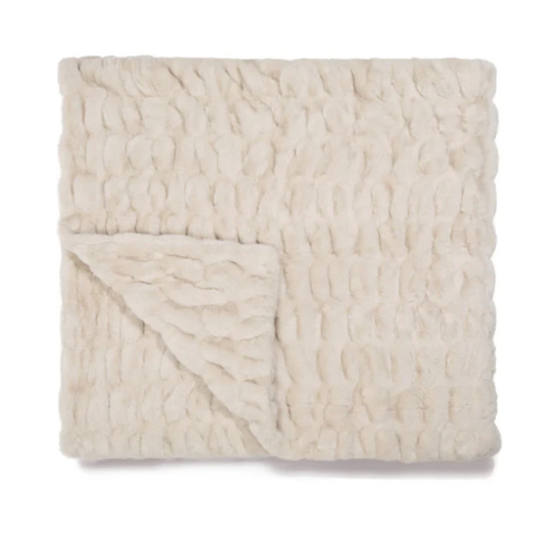 Antique Ivory Faux Fur Blanket | Lola Blankets