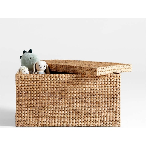 Wonderful Wicker Natural Woven Kids Toy Box with Lid