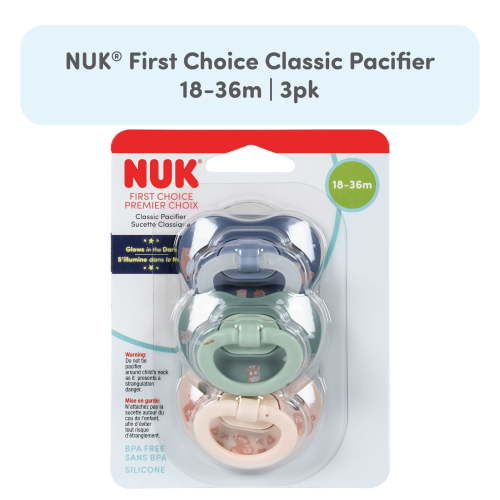 NUK First Choice Classic Pacifier, 18-36 months, 3-Pack