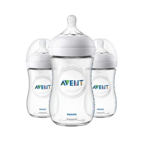 Philips Avent Natural Baby Bottle, Clear, 9oz, 3pk, SCF013/37